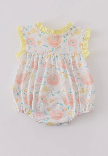 Yellow Floral Pocket Girl Bubble