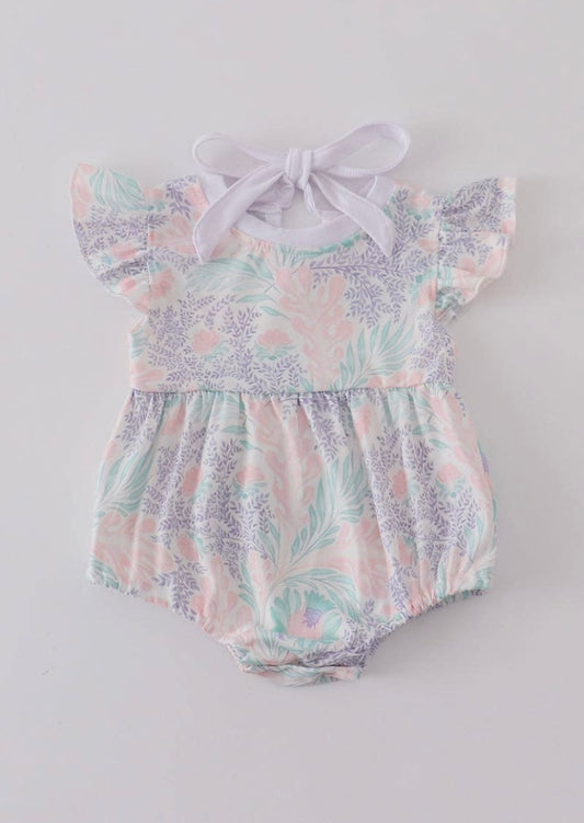 Floral Print Ruffle Girl Bubble