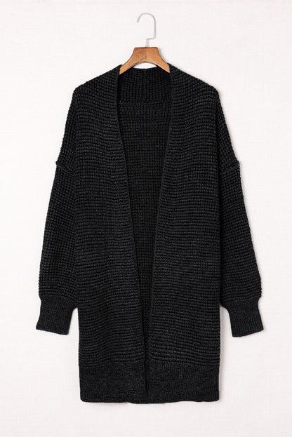 Heathered Open Front Longline Cardigan